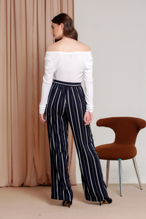 Navy Blue Stripes Gingy Pants
