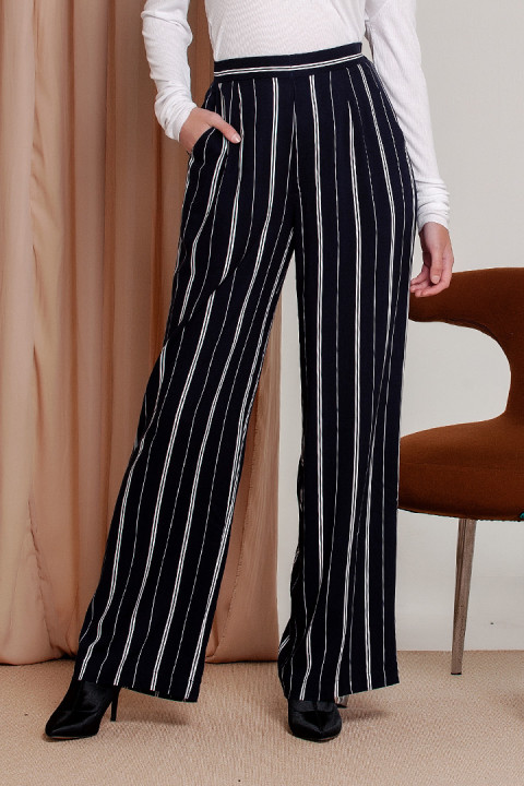 Navy Blue Stripes Gingy Pants