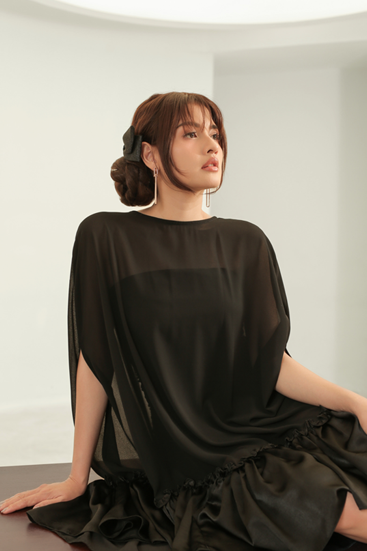 Solis Midi Dress - Black