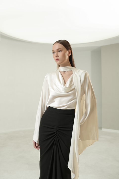 Brume Silk Top - Pearl White Brume Silk Top - Pearl White