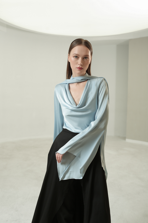 Brume Silk Top - Sky Blue Brume Silk Top - Sky Blue