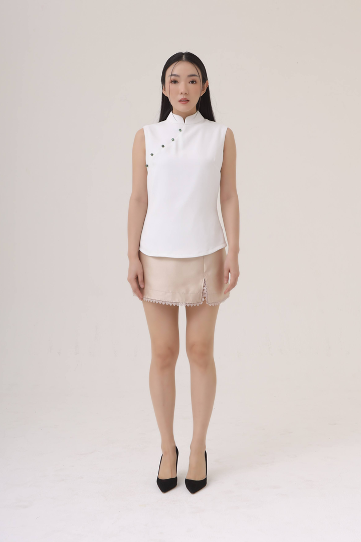 Jasmine Top in Pearl White