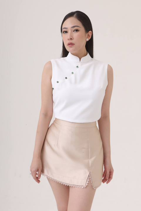 Jasmine Top in Pearl White