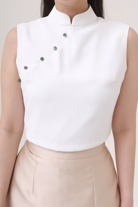 Jasmine Top in Pearl White