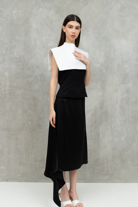 Black Isaac Midi Asymetric Skirt
