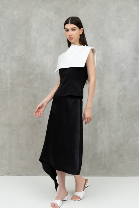 Black Isaac Midi Asymetric Skirt