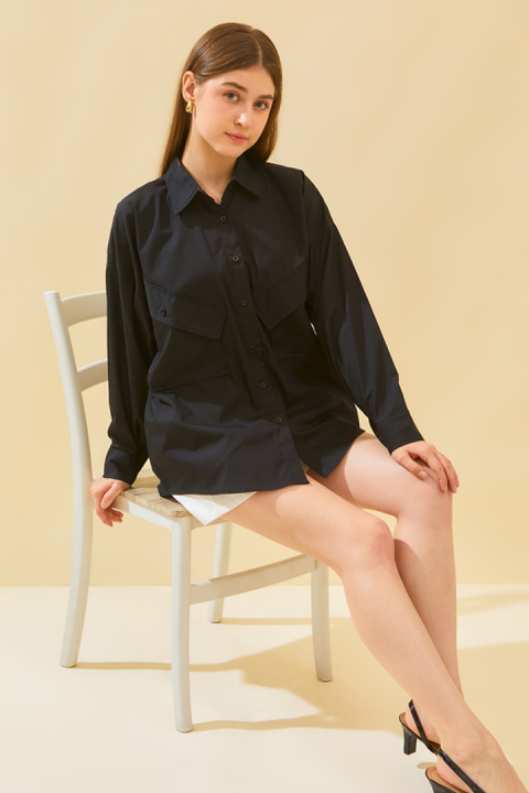 Dielle Oversized Shirt in Black