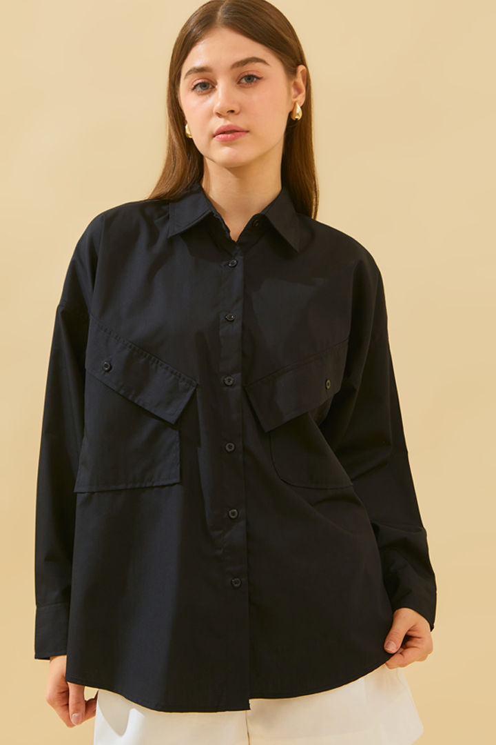 Dielle Oversized Shirt in Black