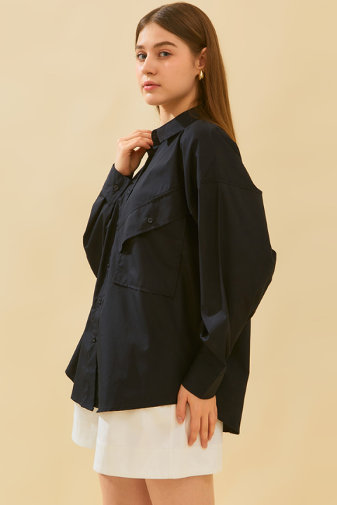 Dielle Oversized Shirt in Black