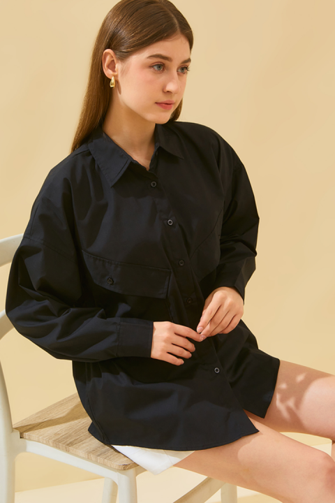 Dielle Oversized Shirt in Black