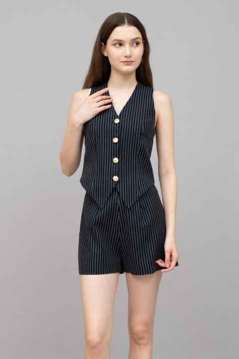 Striped Denim Kairi Vest