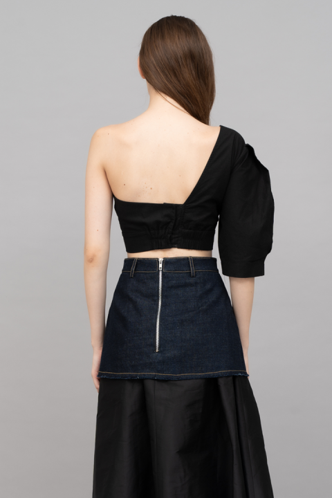 Black Masashi Cropped Top