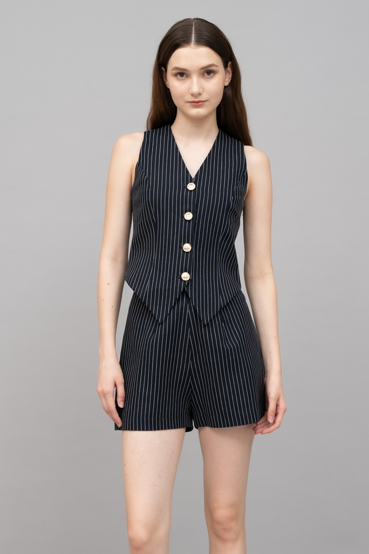 Striped Denim Kairi Vest