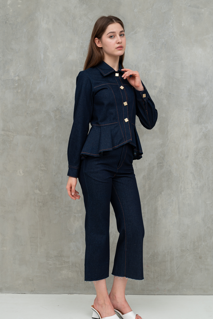 Morven Flared Raw Denim Pants