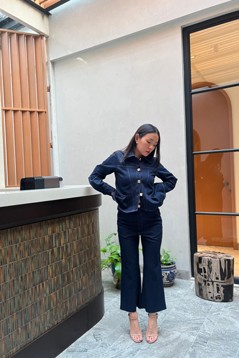 Morven Flared Raw Denim Pants