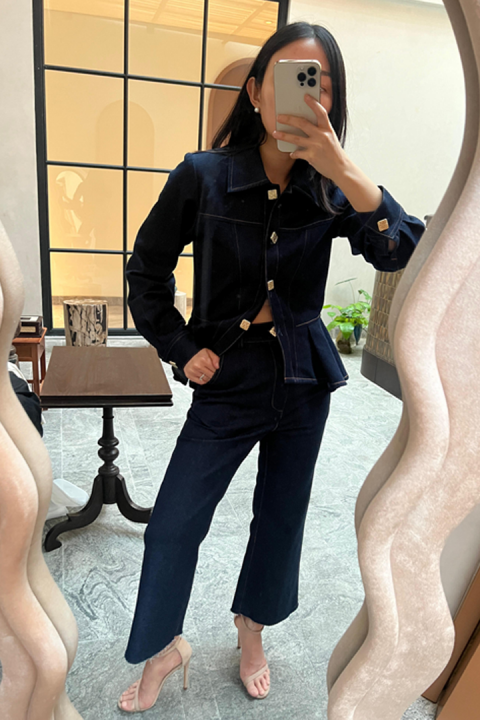 Morven Flared Raw Denim Pants