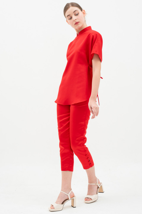 Red Elif Pants