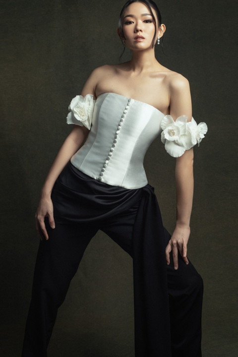 White Bebe Corset Top